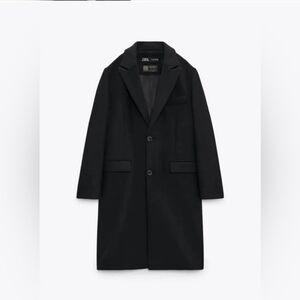 Zara | Women's Black Manteco Coat NWT